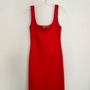 Red midi dress